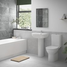 Campbell Bathroom Suite, Basin 555mm, Toilet & Bath 1700mm