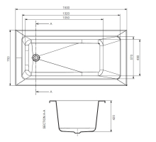 Jaquar Fonte 1600 x 750mm Whirlpool Bath