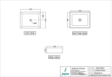 Jaquar Designer Thin Rim Square Counter Top Basin 420mm 