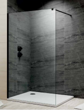 Jaquar 900MM Walk In Shower Screen In Clear Glass With Black Frame  