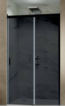 Jaquar Optima 1000mm Wall To Wall Shower Enclosure In Black Glass & Black Frame