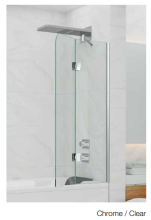 Jaquar Double Folded Tub Mounted Hinged Bath Screen In Chrome