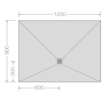 Jackoboard Aqua Flat 1800 x 900mm Tileable Wetroom Shower Tray - Offset Central Drain