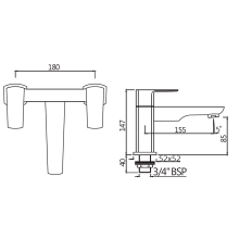 Jaquar Kubix Prime Chrome Extended Mono Basin Mixer