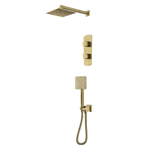 Jaquar Kubix Prime Square Shower Kit 2 Outlet Fixed Head & Hand Set in Antique Bronze