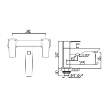 Jaquar Kubix Prime Black Matt Wall Mounted Stop Valve