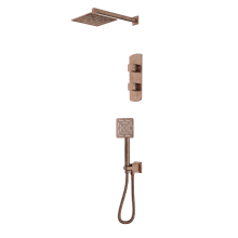 Jaquar Kubix Prime Square Shower Kit 2 Outlet Fixed Head & Hand Set in Antique Copper