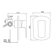 Jaquar Kubix Prime Concealed Manual Single Outlet Valve - Matt Brass