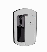 Jaquar Kubix Prime Concealed Manual Single Outlet Valve - Black Chrome