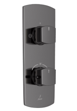 Jaquar Kubix Prime Black Chrome 2 Outlet Thermostatic Shower Mixer Complete set With Concealed Valve 