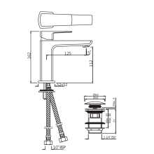 Jaquar Kubix Prime Black Chrome 2 Hole H Type Bath Filler  