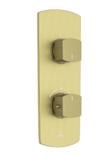 Jaquar Kubix Prime Matt Brass Concealed 3 Outlet Shower Valve 