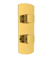 Jaquar Kubix Prime Bright Gold Concealed 2 Outlet Shower Valve