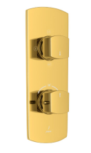 Jaquar Kubix Prime Bright Gold Concealed 3 Outlet Shower Valve