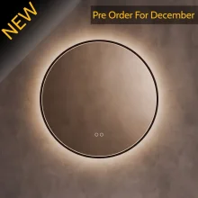Origins Living Kingsley 60 Round Illuminated Black Mirror