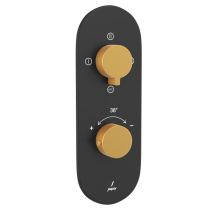 Jaquar Laguna Aquamax Matt Gold & Matt Black Concealed 3 Outlet Shower Valve