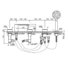 K-VIT Black Douche Kit with Thermostatic Mixing Valve and Spray Head