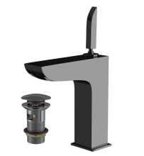 Artize Lexa Joystick Basin Mixer With Click Clack Waste In Black Chrome