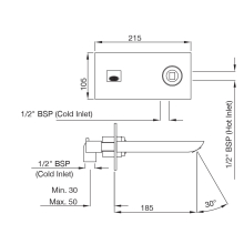 Artize Confluence Waterfall Bath Filler & Diverter In Bright Gold PVD With Concealed Body  