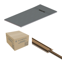 Abacus Elements Linear Uno Wet Room Kit 1600 x 900 x 30mm End Drain - Brushed Bronze