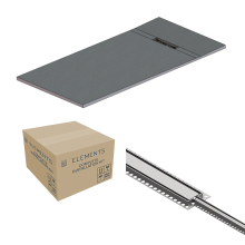 Abacus Elements Linear Uno Wet Room Kit 1600 x 900 x 30mm End Drain - Stainless Steel