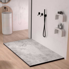 Lujo Lineal 1200 x 900mm Black Slate Shower Tray