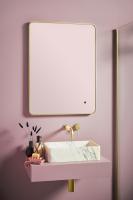 Scudo Alfie LED bathroom Mirror Brass Frame 500 x 700mm