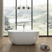 Charlotte Edwards Jupiter Matt Black 1700 x 700 Freestanding Bath