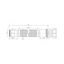 McAlpine FLEXCON3 flexible waste fitting 165/250mm long - uni x uni 1.1/4