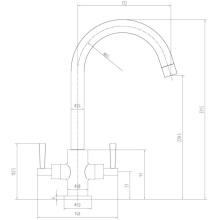 Scudo Manhattan Monobloc Kitchen Mixer Tap Brushed Brass