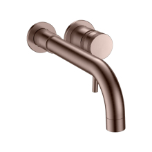 Scudo Core Wall Mounted Basin & Bath Tap Brushed Bronze