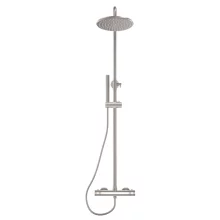 Lancia Core Brushed Nickel Round Rigid Riser Shower