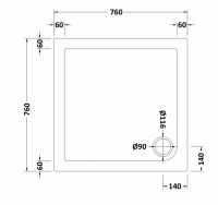 TrayMate Square TM25 Elementary Shower Tray - 800 x 800mm