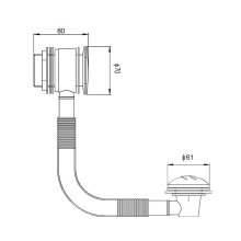 Nuie Chrome Plug & Ball Chain Bath Waste and Overflow