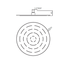 Jaquar Maze 240mm Bright Gold PVD Square Over Head Shower 