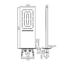 Jaquar Maze 300MM Black Chrome Square Over Head Shower 