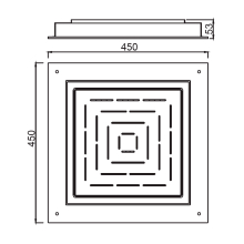 Jaquar Maze 450MM Black Matt LED Light remote Control Square Over Head Shower 