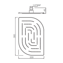 Jaquar Maze 450mm Matt Black LED Light Remote Control Round Over Head Shower