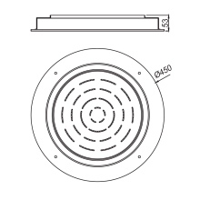 Jaquar Maze 450MM Black Chrome LED Light remote Control Round Over Head Shower