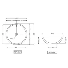 Jaquar Designer Square Countertop Basin - 420mm 