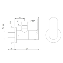 Jaquar Opal Prime Brass Matt Wall Mounted Stop Valve