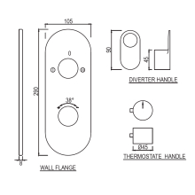 Jaquar Opal Prime Matt Black Concealed 2 Outlet Shower Valve 