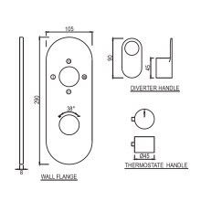 Jaquar Ornamix Black Matt 2 Outlet Thermostatic Shower Mixer Complete Set 