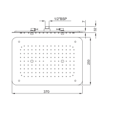 Artize Rainjoy Black Matt 480 x 330MM Shower Head by Jaquar