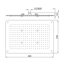 Artize Rainjoy Black Matt 370 x 250mm Shower Head by Jaquar  