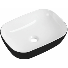 Tailored Bathrooms Orca Curved Black and White Ceramic Countertop Basin