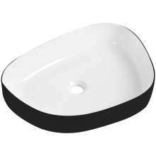 Tailored Bathrooms Orca Pebble Black and White Ceramic Countertop Basin