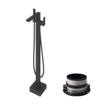 Abacus Plan Freestanding Bath Shower Mixer Tap - Matt Black