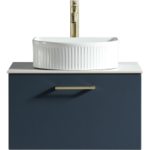 Piatta Midnight Shadow 600mm Wall Hung Vanity Basin Unit with Countertop