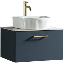 Piatta Smoked Sage 600mm Wall Hung Vanity Basin Unit with Countertop